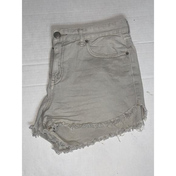 Free People Denim Jean Shorts Cut Offs Womens 30 Gray Raw Hem Festival Summer - Picture 3 of 8